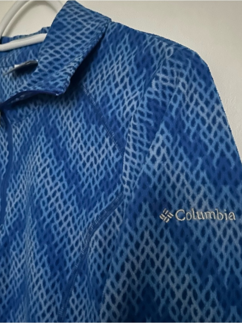 Columbia Royal Blue Geometric Pattern Lightweight 1/4 Zip Pullover Women’s Small